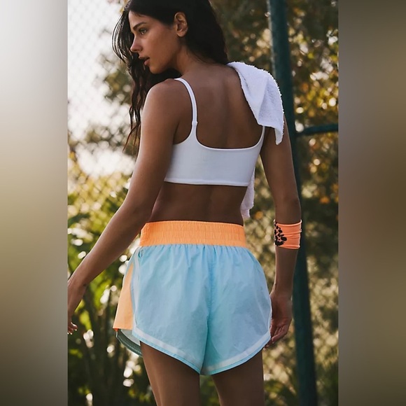 Free People FP Movement Finisher Moonlight Neon Shorts in Blue & Orange sz Med - Picture 3 of 16